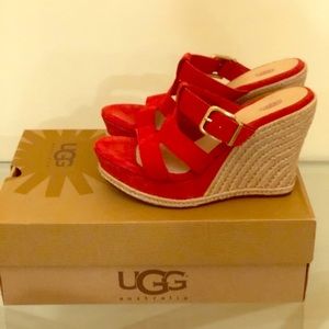 Brand New Red Ugg Wedges size 9